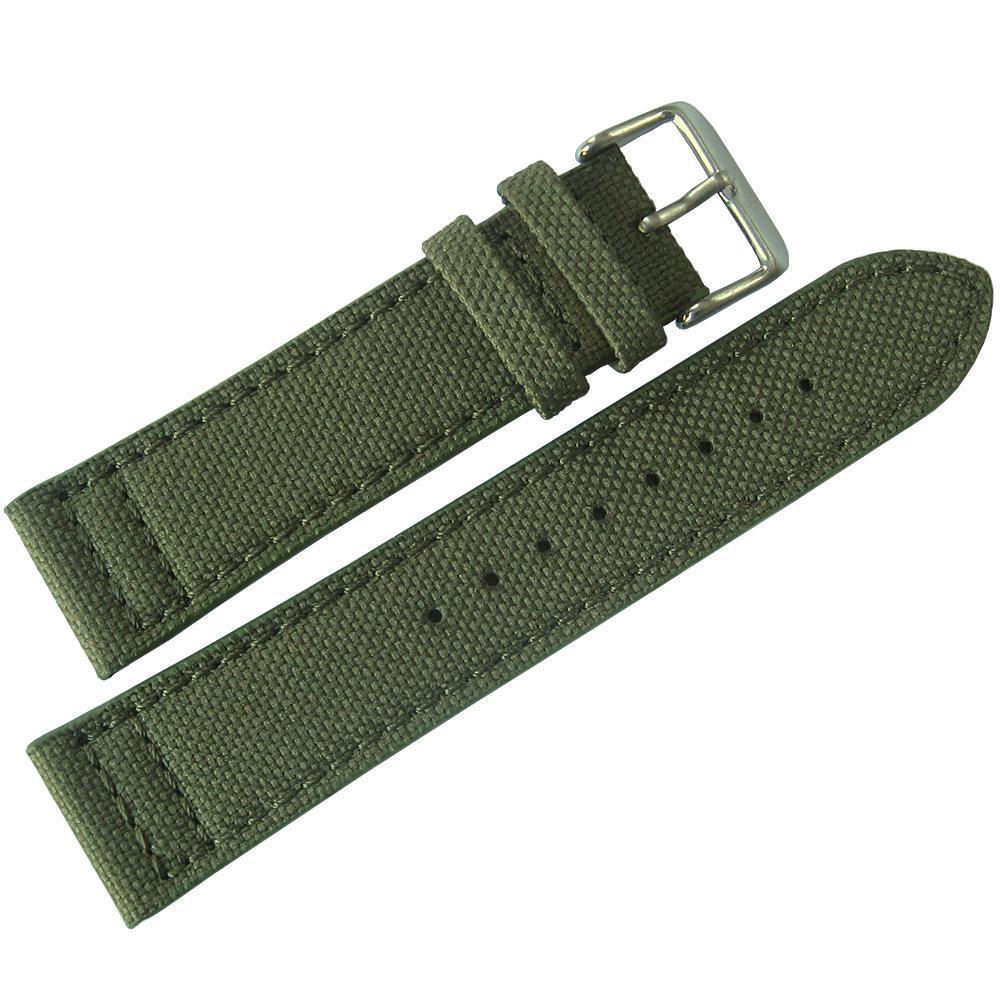 Eulit Canvas Green Watch Strap-Holben's Fine Watch Bands