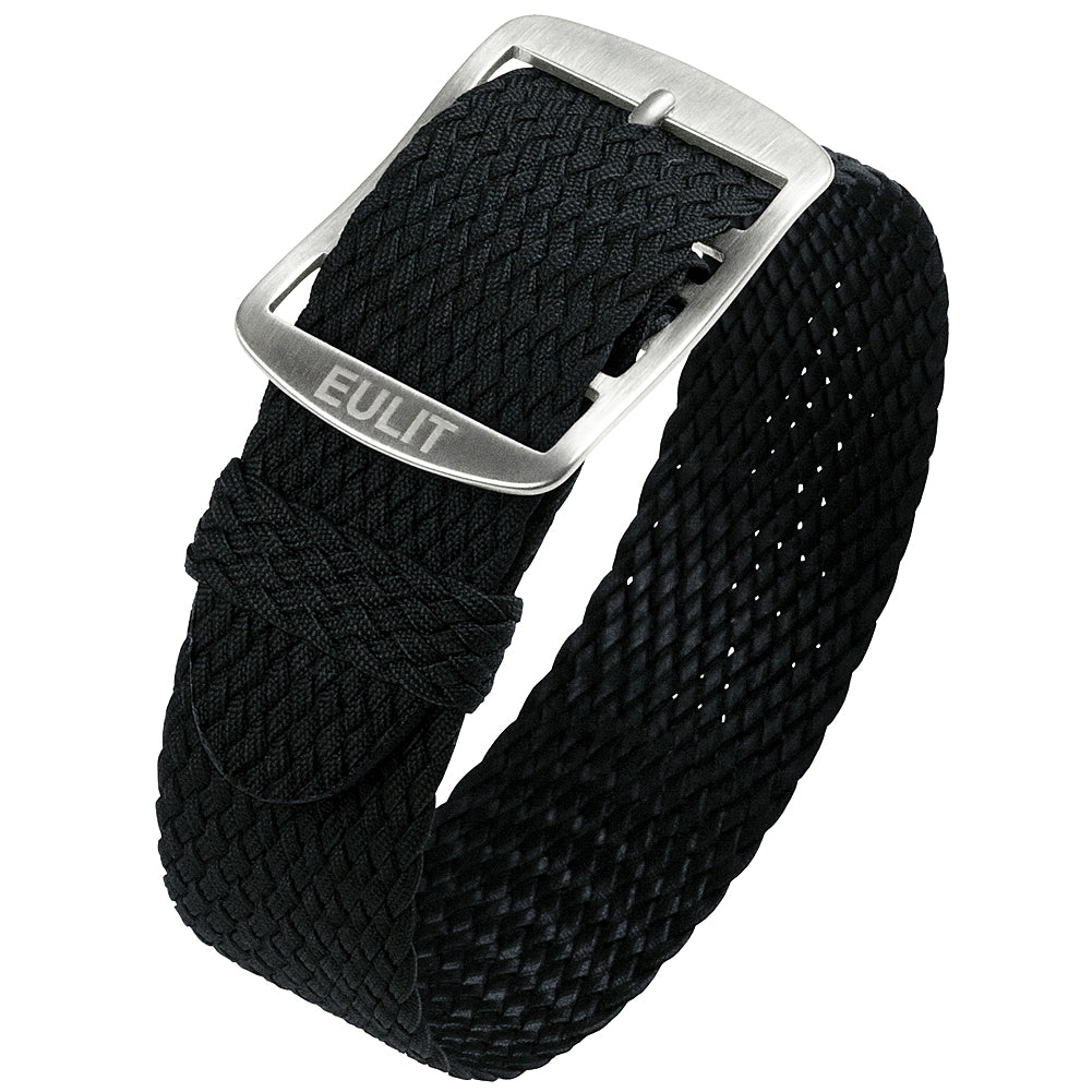 EULIT Perlon Baltic Black Watch Strap - Holben's Fine Watch Bands