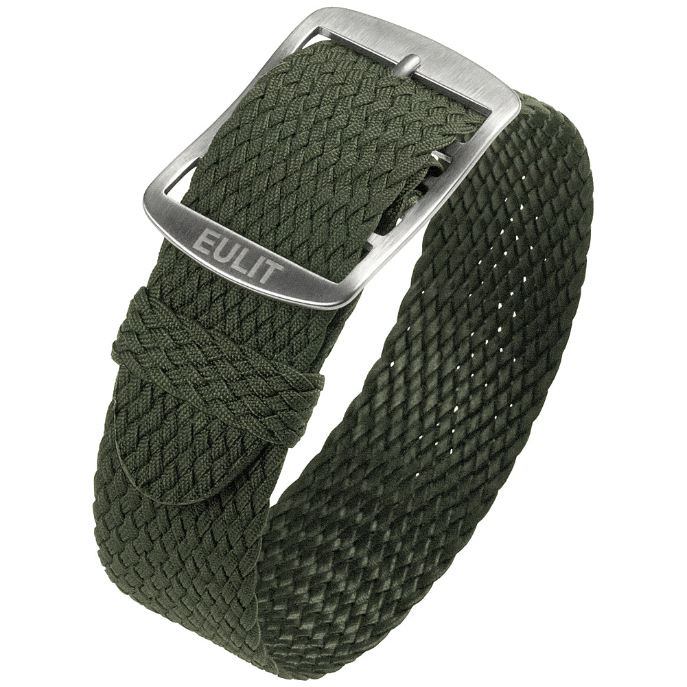 EULIT Perlon Baltic Green Watch Strap - Holben's Fine Watch Bands