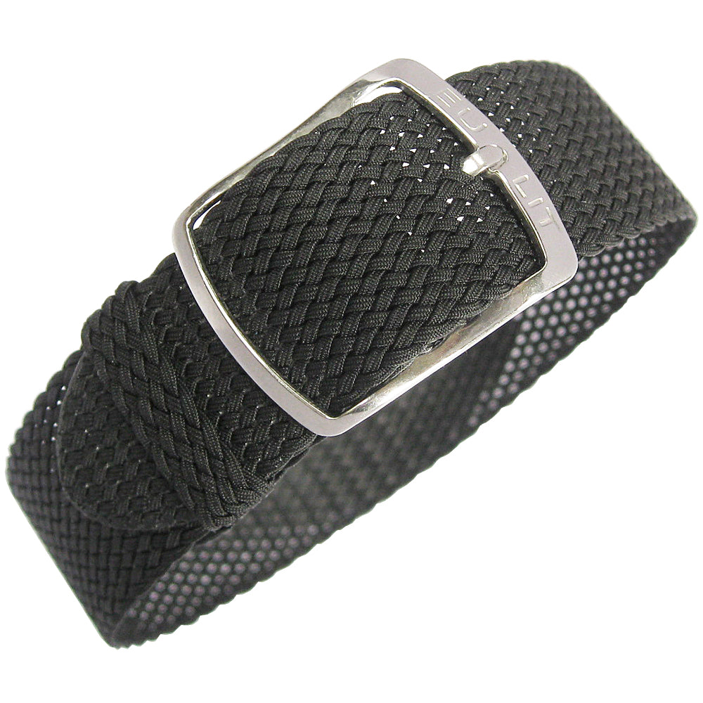 EULIT Perlon Kristall Black Watch Strap - Holben's Fine Watch Bands