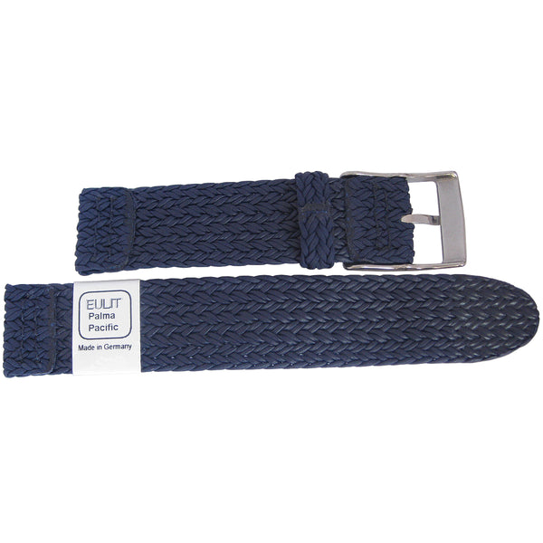 EULIT Perlon Palma Pacific Navy Blue Watch Strap - Holben's Fine Watch Bands