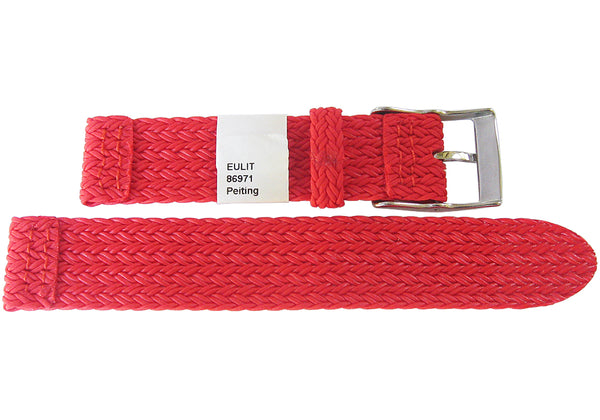 EULIT Perlon Palma Pacific Red Watch Strap - Holben's Fine Watch Bands