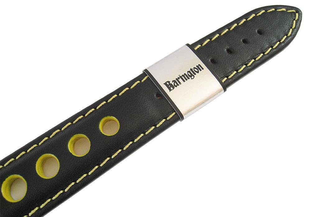 Eulit Racing Leather Watch Strap Black Yellow-Stitch-Holben's Fine Watch Bands