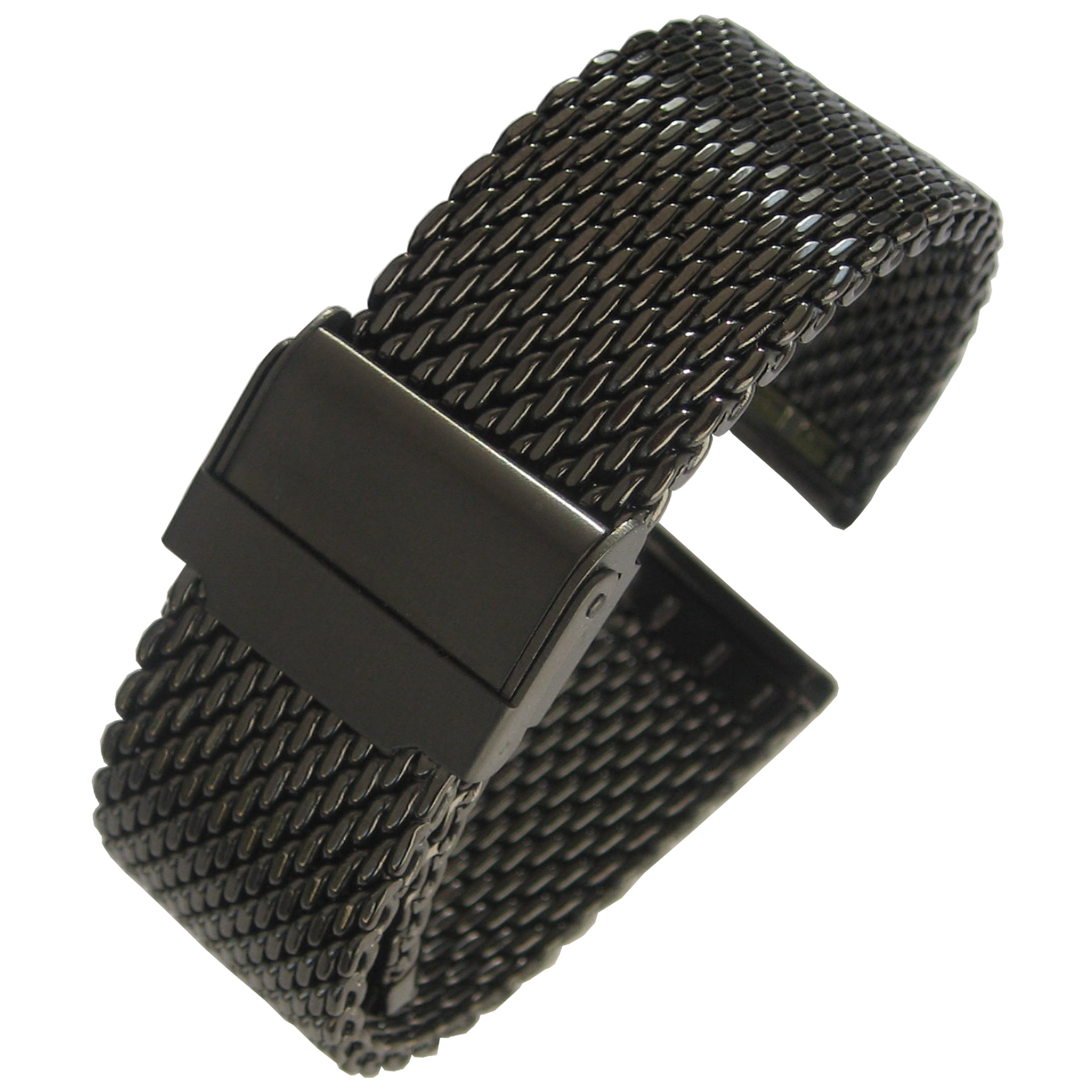 EULIT Stalux Milanese Mesh Black PVD Watch Bracelet - Holben's Fine Watch Bands