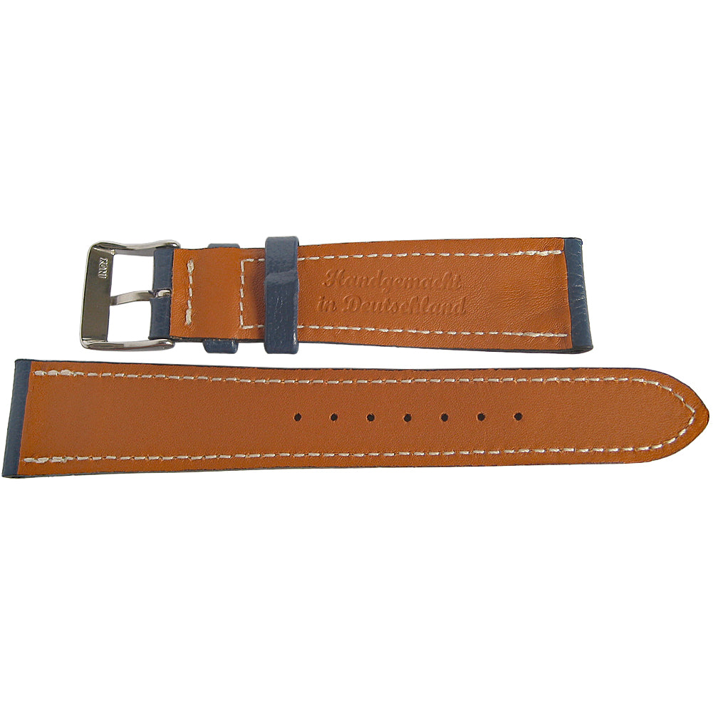 Fluco Biarritz Goatskin Leather Watch Strap Blue-Holben's Fine Watch Bands