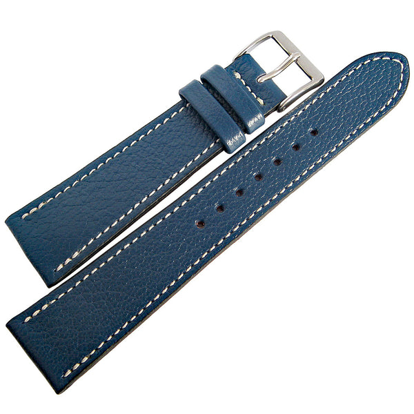 Fluco Biarritz Goatskin Leather Watch Strap Blue-Holben's Fine Watch Bands