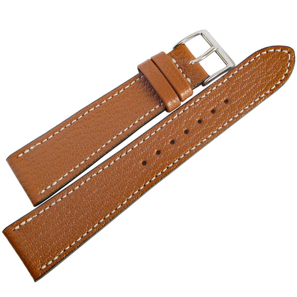 Fluco Biarritz Whiskey Goatskin Leather Watch Strap - Holben's Fine Watch Bands