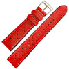 Fluco Biarritz Racing Red Goatskin Leather Watch Strap | Holben's 
