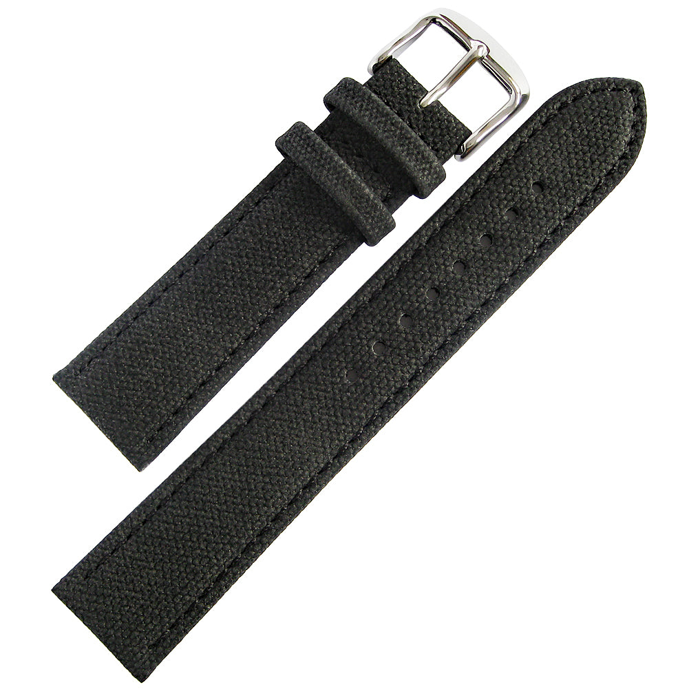 Fluco Canvas Black Vegan Watch Strap | Holben's Fine Watch Bands