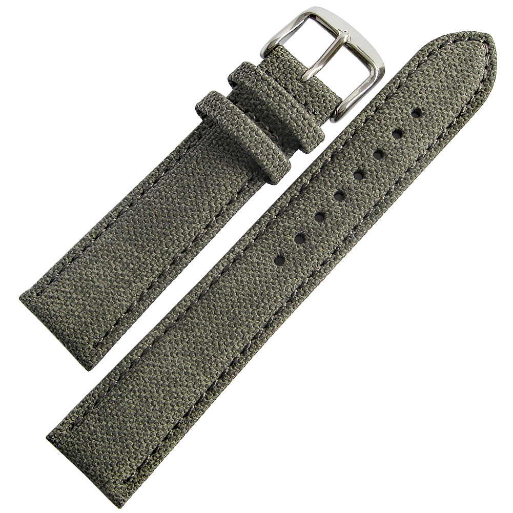 Fluco Canvas Grey Vegan Watch Strap | Holben's Fine Watch Bands