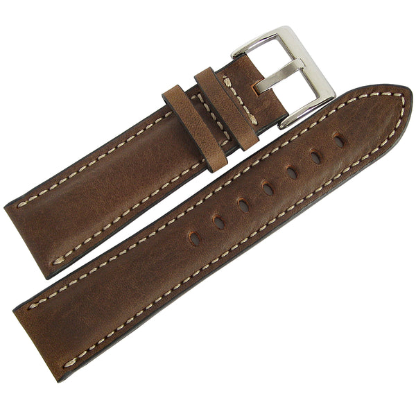 Fluco Casablanca Brown Leather Watch Strap - Holben's Fine Watch Bands