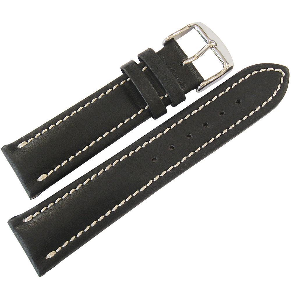 Fluco Chrono Nabucco Leather Watch Strap Black-Holben's Fine Watch Bands