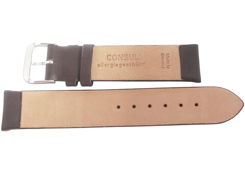 Fluco Consul Smooth Leather Watch Strap Brown-Holben's Fine Watch Bands