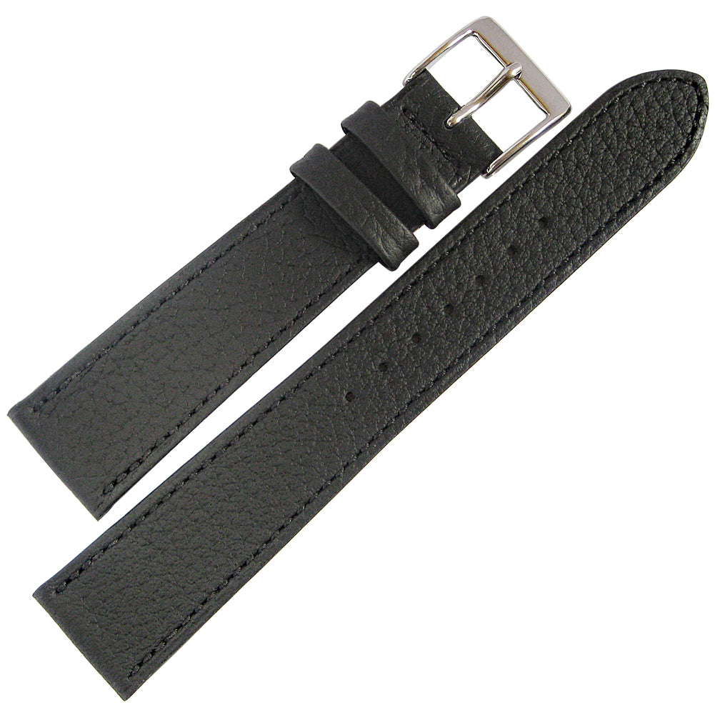 Fluco Deauville Black Leather Watch Strap | Holben's