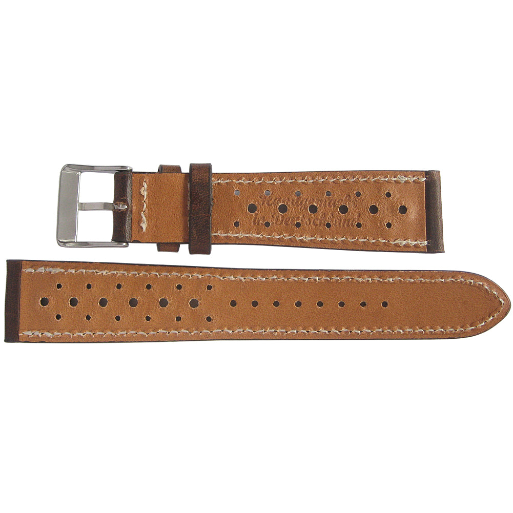 Fluco Dublin Racing Brown Vegetable-Tanned Horween Leather Watch Strap | Holben's