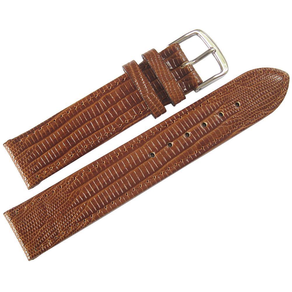Fluco Emporio Teju Lizard-Grain Leather Watch Strap Tan-Holben's Fine Watch Bands
