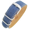 Fluco Finest Single Blue Leather Watch Strap - Holben's Fine Watch Bands