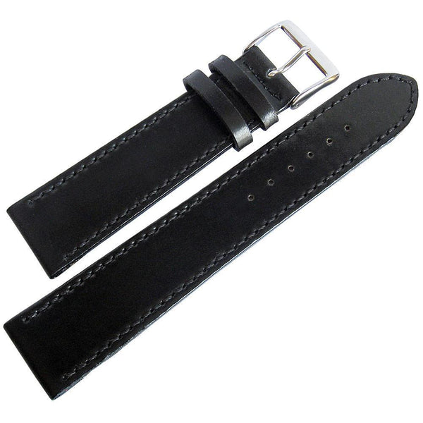 Fluco Horween Shell Cordovan Leather Watch Strap Black-Holben's Fine Watch Bands
