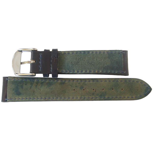 Fluco Horween Shell Cordovan Navy Blue Leather Watch Strap - Holben's Fine Watch Bands