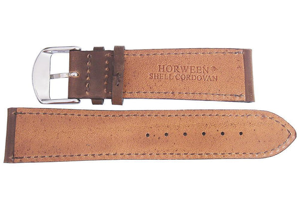 Fluco Horween Shell Cordovan Leather Watch Strap Brown-Holben's Fine Watch Bands