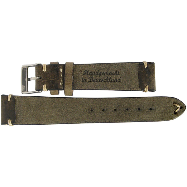 Fluco Hunter Olive Green Leather Watch Strap-Holben's Fine Watch Bands