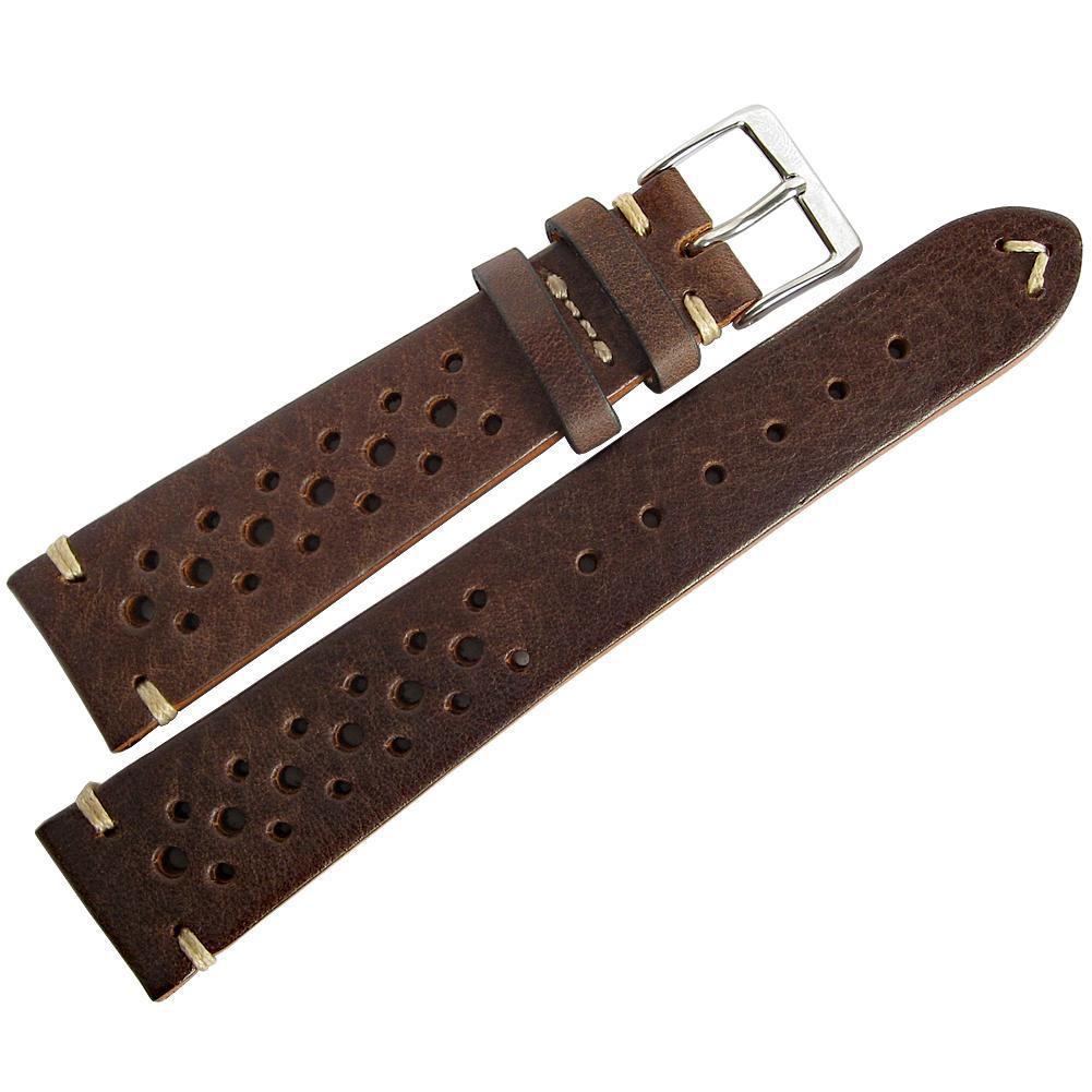 Fluco Hunter Racing Brown Leather Watch Strap-Holben's Fine Watch Bands