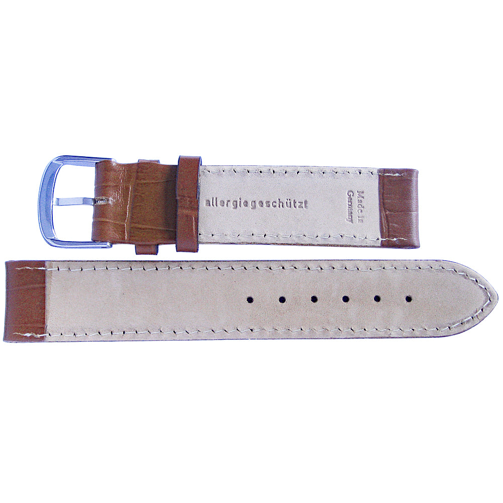 Fluco Kroco Tan Crocodile-Grain Leather Watch Strap | Holben's