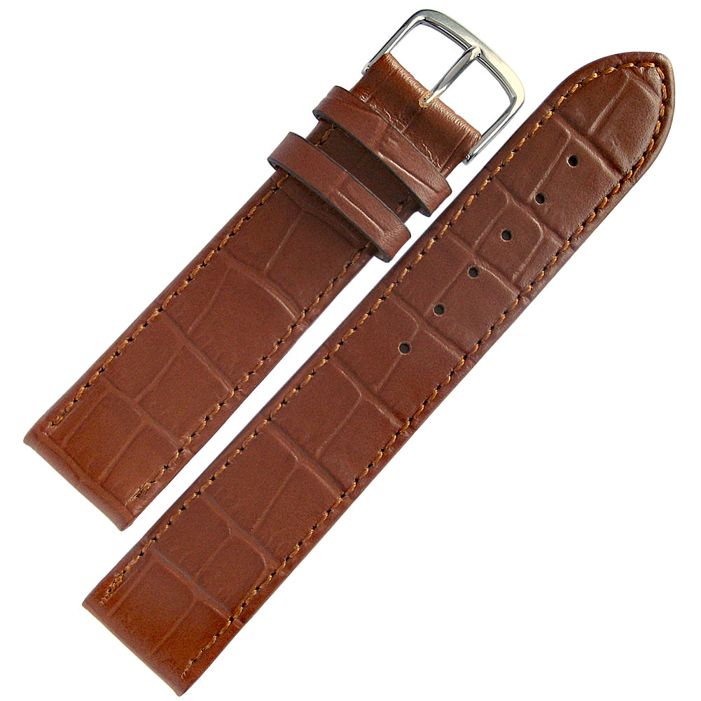 Fluco Kroco Tan Crocodile-Grain Leather Watch Strap | Holben's