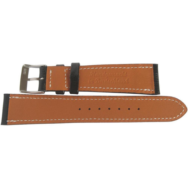 Fluco Biarritz Goatskin Leather Watch Strap Black-Holben's Fine Watch Bands