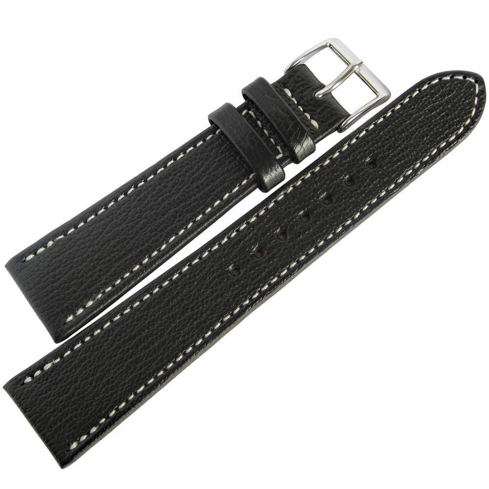 Fluco Biarritz Goatskin Leather Watch Strap Black-Holben's Fine Watch Bands