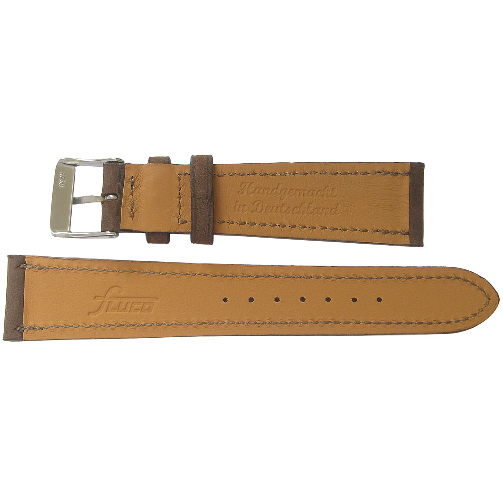 Fluco Mountain Bear Brown Nubuck Leather Watch Strap - Holben's Fine Watch Bands