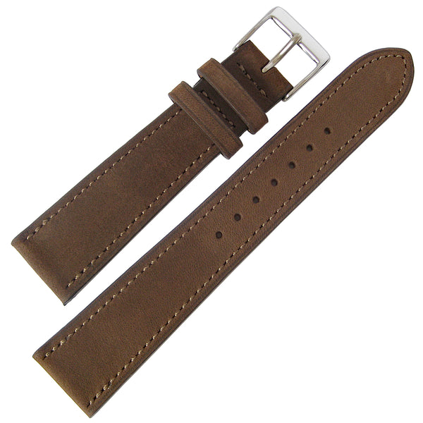 Fluco Mountain Bear Brown Nubuck Leather Watch Strap - Holben's Fine Watch Bands