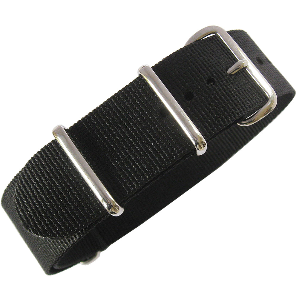 Fluco NATO Black Nylon Watch Strap - Holben's