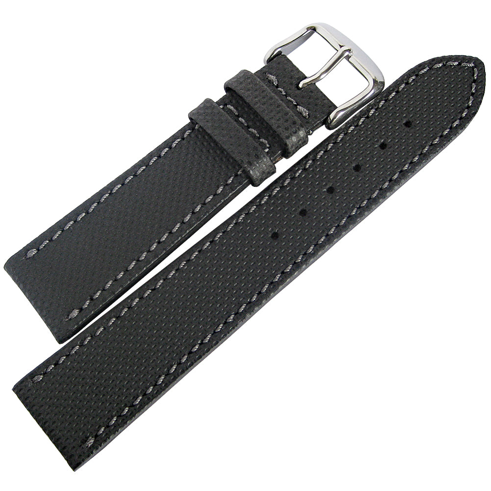 Fluco Nautilus Black Leather Watch Strap - Holben's Fine Watch Bands