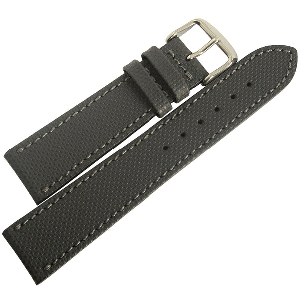 Fluco Nautilus Grey Leather Watch Strap - Holben's Fine Watch Bands