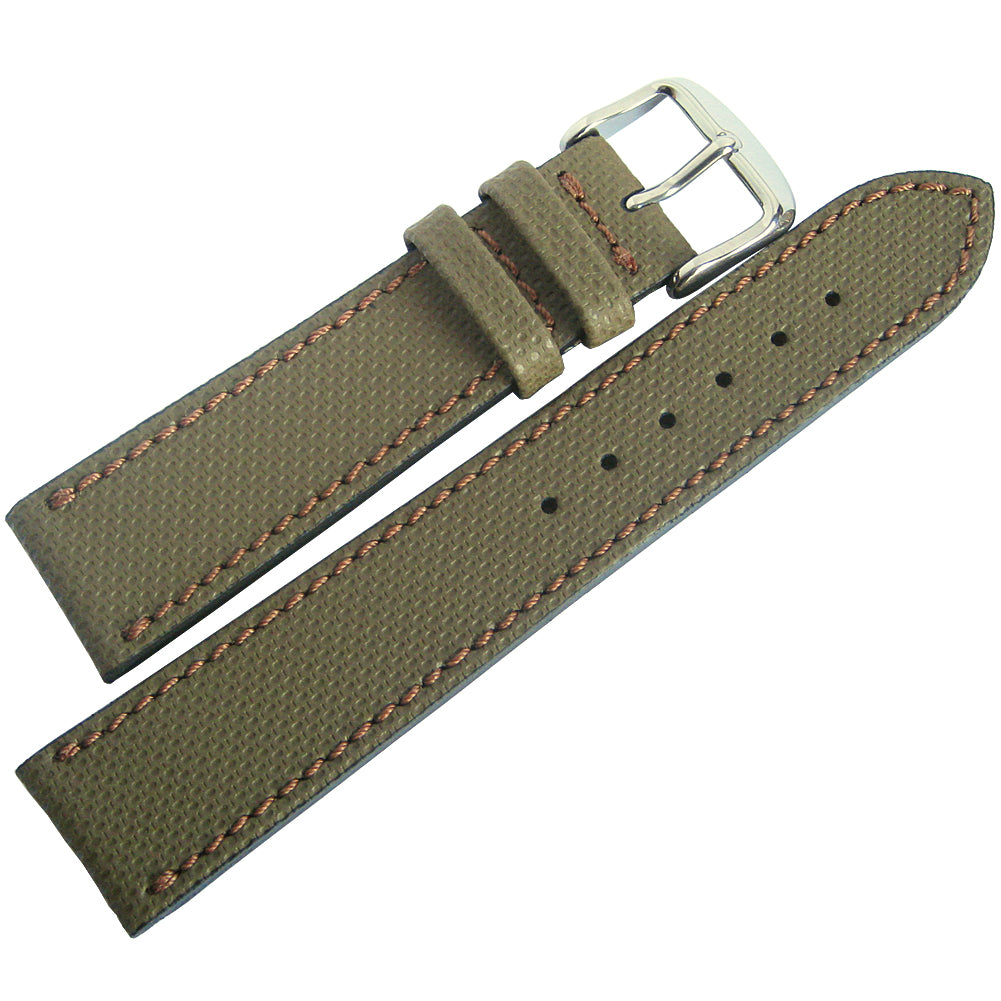 Fluco Nautilus Olive Leather Watch Strap - Holben's Fine Watch Bands