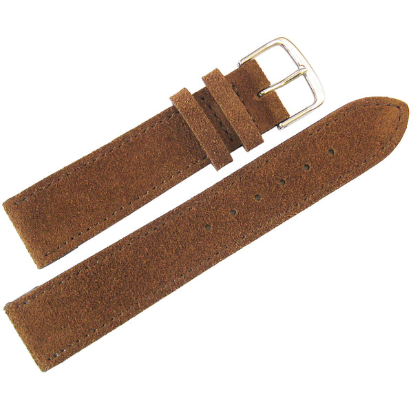Fluco Nizza Hazelnut Rust Suede Leather Watch Strap - Holben's Fine Watch Bands