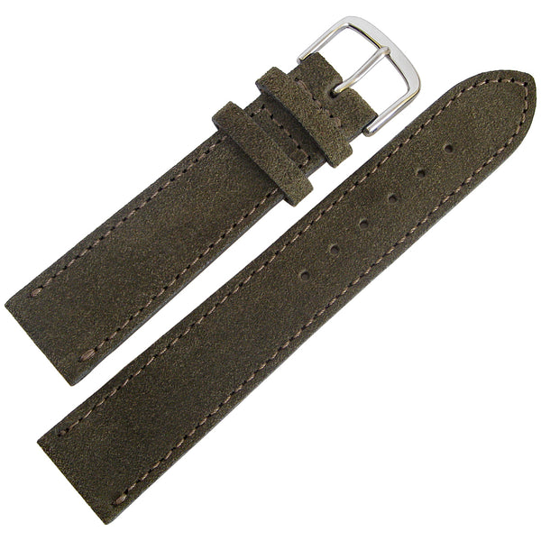 Fluco Nizza Moss Suede Leather Watch Strap - Holben's Fine Watch Bands