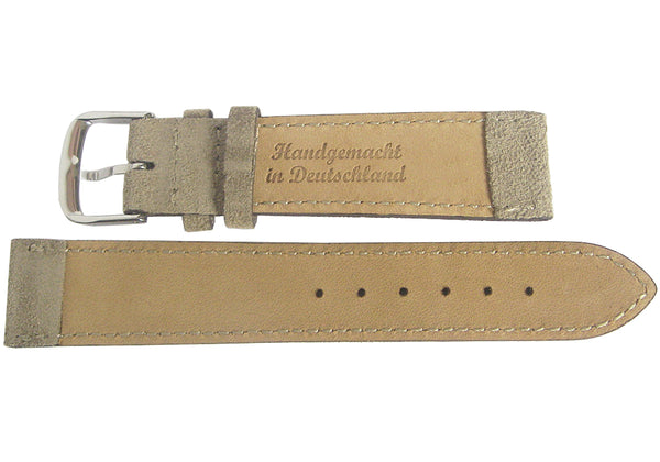 Fluco Nizza Tan Suede Leather Watch Strap - Holben's Fine Watch Bands