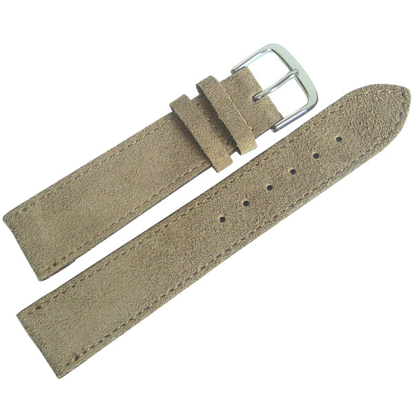 Fluco Nizza Tan Suede Leather Watch Strap - Holben's Fine Watch Bands