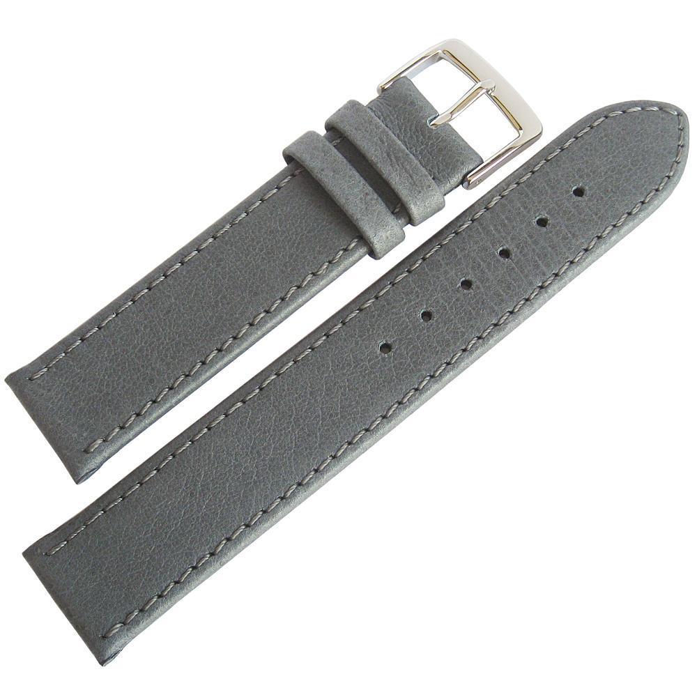 Fluco Pigskin Leather Watch Strap Grey-Holben's Fine Watch Bands