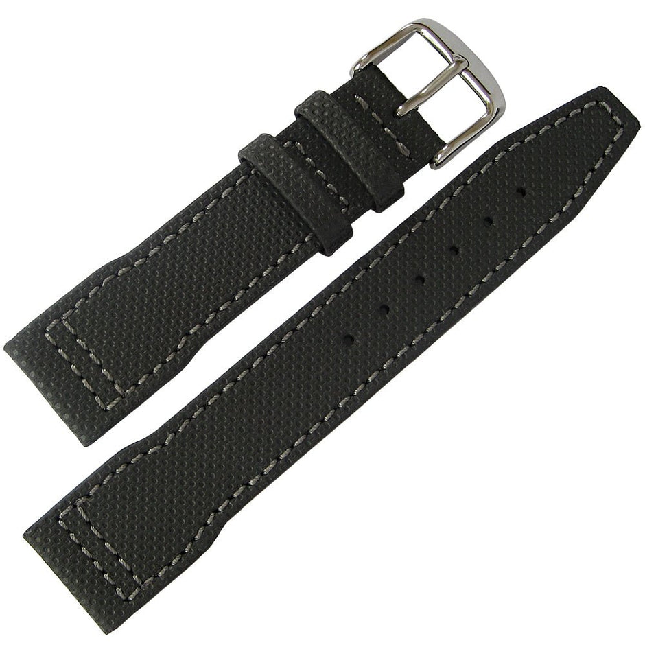 Fluco Pilot Black Quick-Release Leather Watch Band Strap