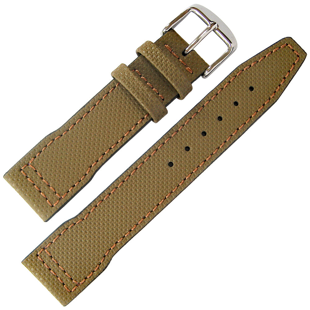 Fluco Pilot Olive Leather Watch Strap - Holben's Fine Watch Bands