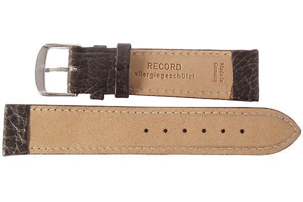 Fluco Record Buffalo-Grain Leather Watch Strap Brown-Holben's Fine Watch Bands