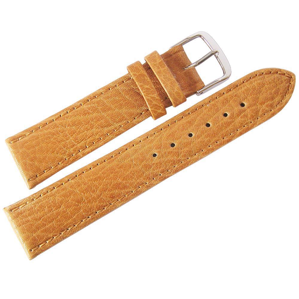 Fluco Record Buffalo-Grain Leather Watch Strap Tan-Holben's Fine Watch Bands