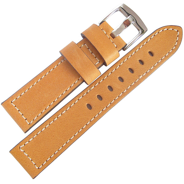 Fluco Snow Calf Tan Leather Watch Strap - Holben's Fine Watch Bands