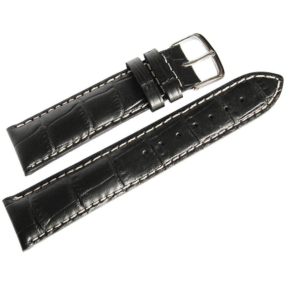 Hadley-Roma MS 834 Alligator-Grain Leather Watch Strap Black-Holben's Fine Watch Bands