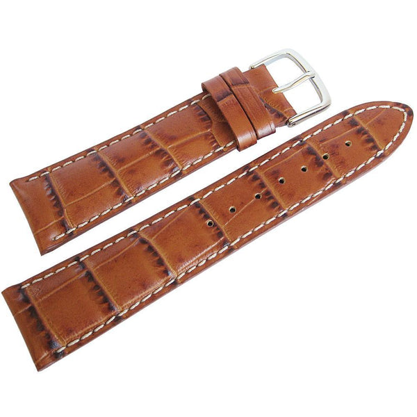 Hadley-Roma MS 834 Alligator-Grain Leather Watch Strap Tan-Holben's Fine Watch Bands