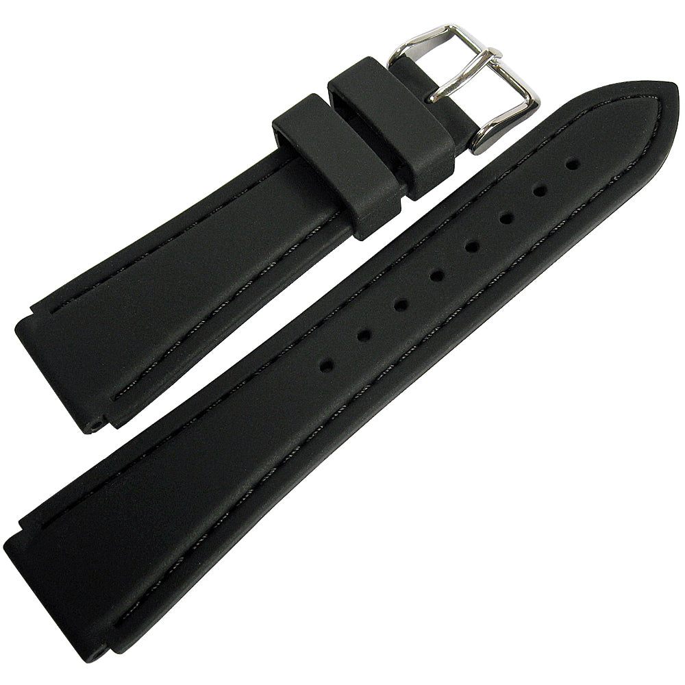 Hadley-Roma MS3346 Silicone Rubber Black Watch Strap | Holben's