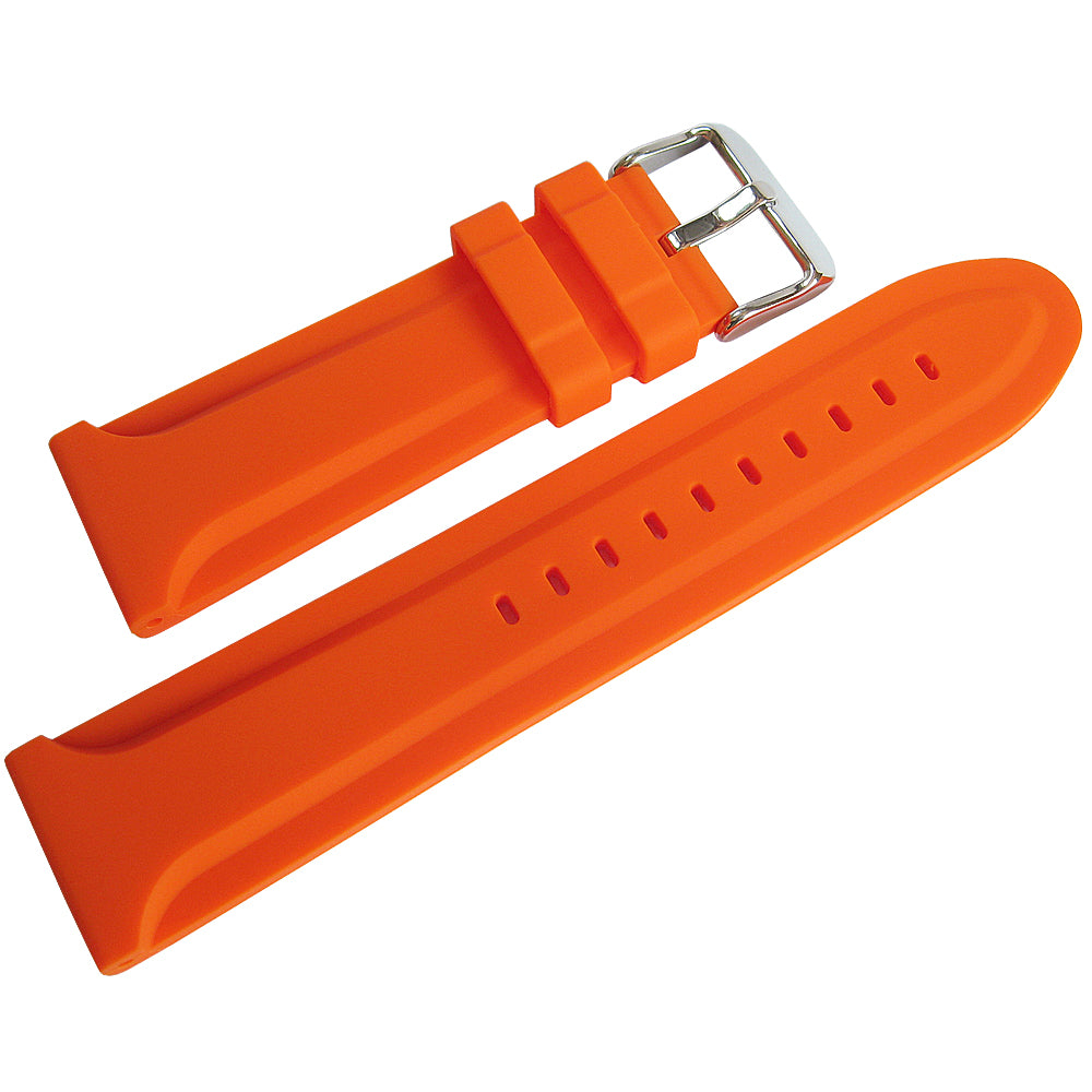 Hadley-Roma MS3377 Silicone Rubber Orange Watch Strap | Holben's